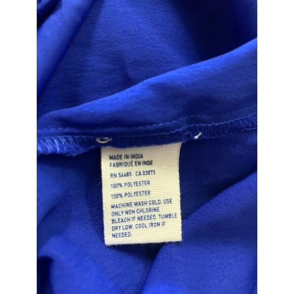 American Eagle Womens Small Tie Front Blouse Blue Popover Style Sleeveless - Picture 8 of 8